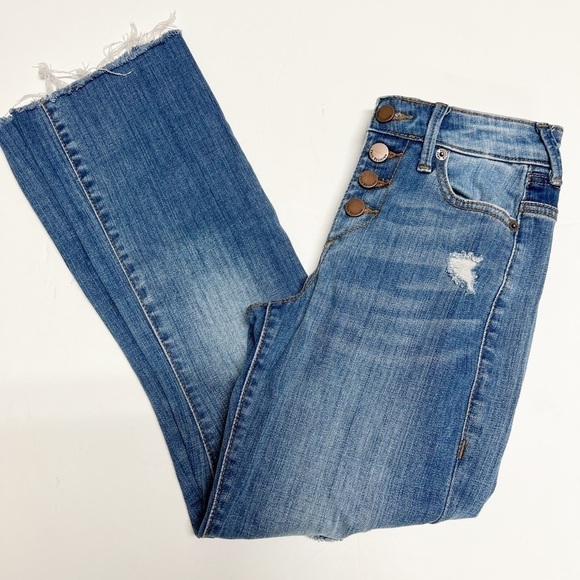 True Religion Womens High Rise Straight Distressed Medium Wash Jean Size 24 - Picture 1 of 8